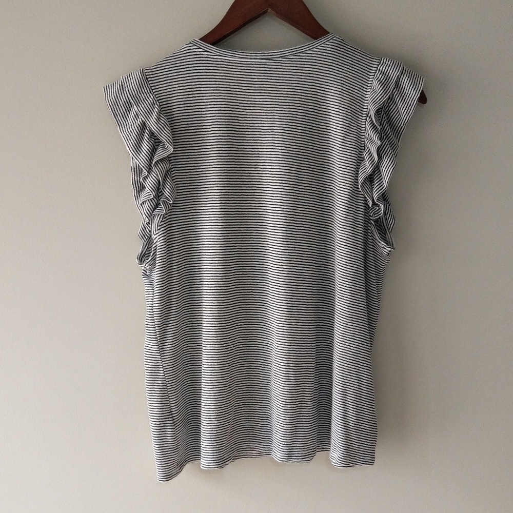 A New Day Black & White Stripe Ruffled Sleeves